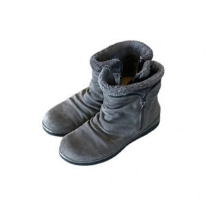 BareTraps Gray Suede Leather Faux Fur Larkspur Women’s Ankle Boots 7M